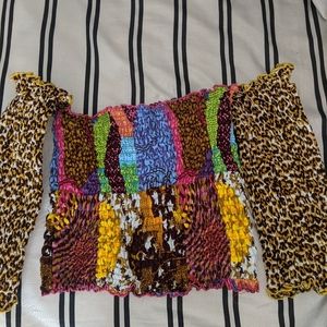 Cropped stretch Ankara Ghana African print top